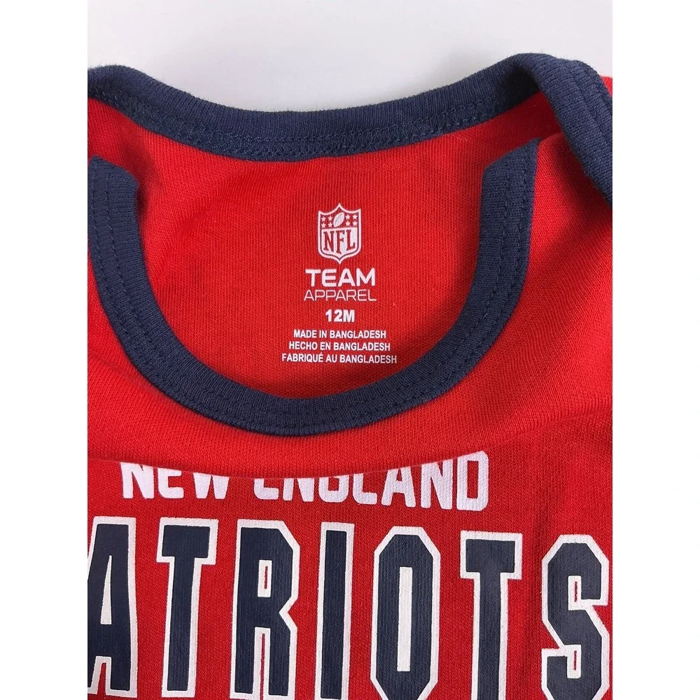 New England Patriots Baby Bodysuit Red NFL‎ Team Apparel 12 Months